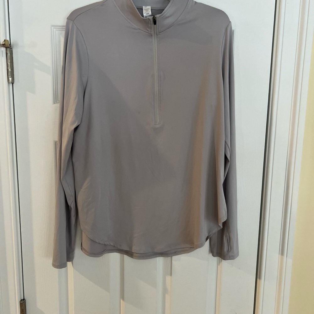 Ladies Size 12/14 "G4Free" Light Gray Quarter-Zip Pullover GUC ❤️